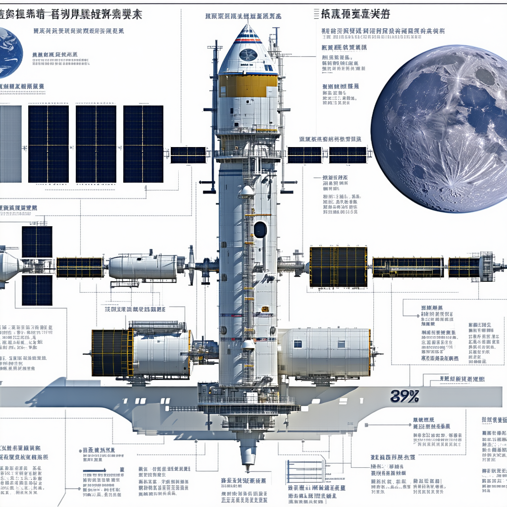 A Large Spacecraft Is Shown In A Diagram, With Various Parts Labeled