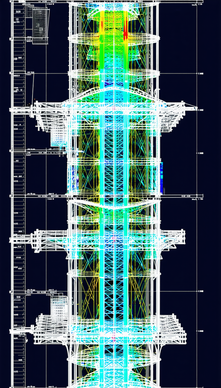 A Blue And Yellow Building Is Shown In A 3d Model