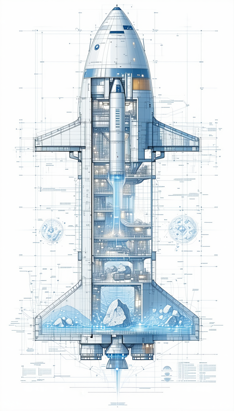 space shuttle shown blue white