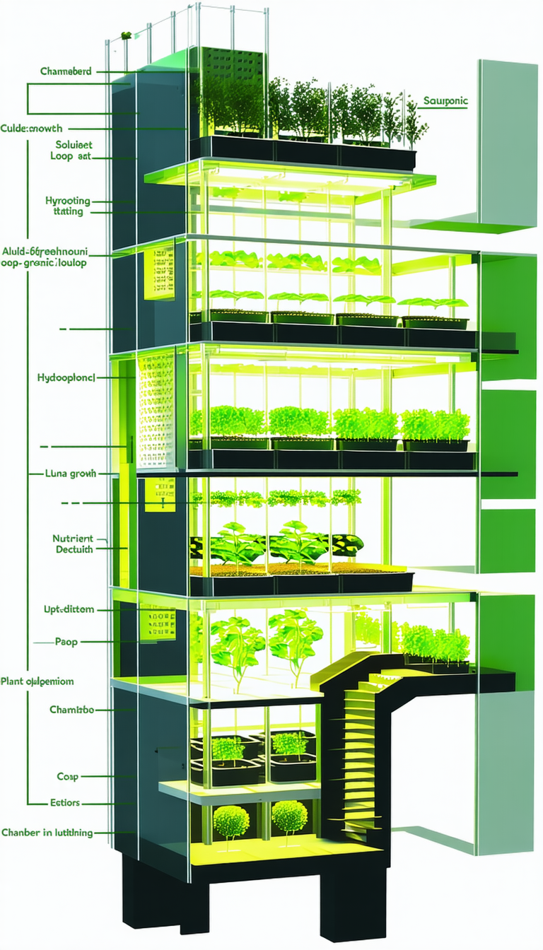 The Image Is A Drawing Of A Building With A Large Number Of Plants Growing On Its Sides