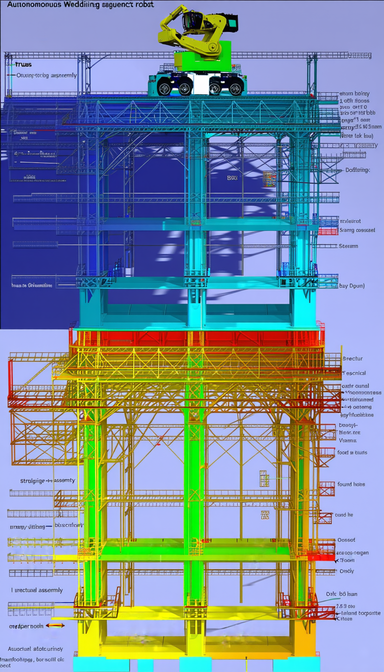 The Image Is A Blueprint Of A Large Structure, Possibly A Building Or A Tower