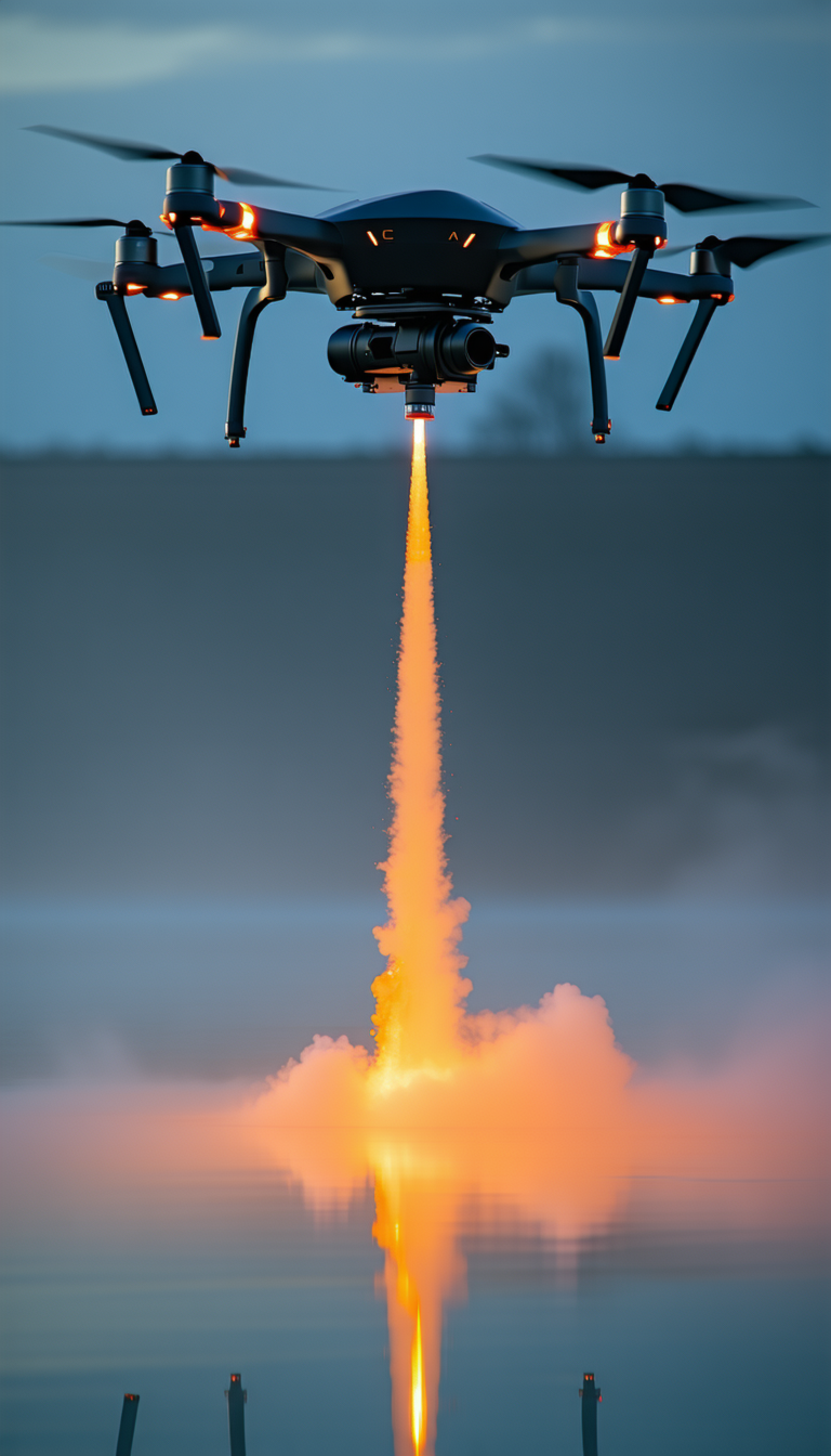 A Rocket Launching Into The Sky, Leaving A Trail Of Smoke Behind It