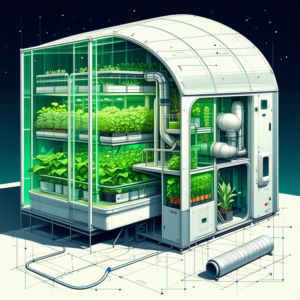A Large, White, And Green Structure That Resembles A Space Shuttle Or A Futuristic Greenhouse