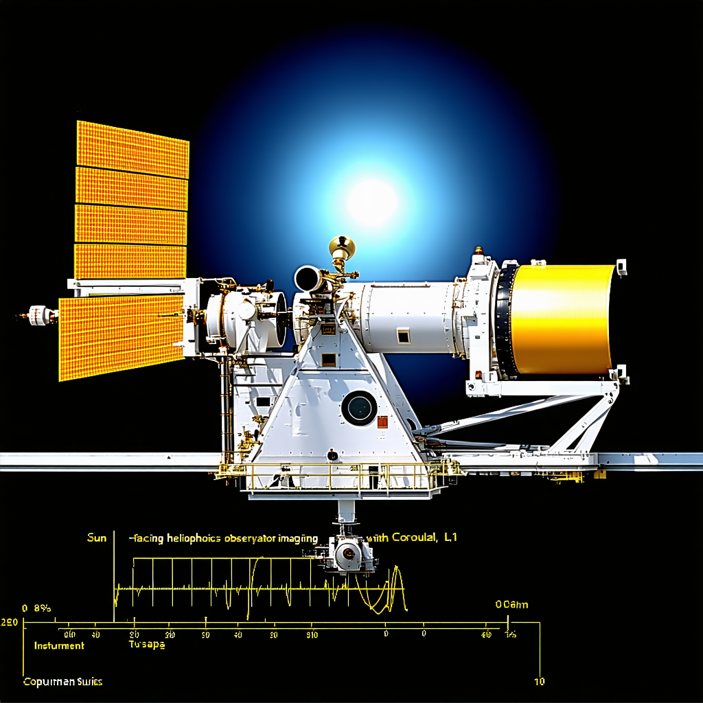 A Spacecraft Is Shown In A Close-up View, With A Sun In The Background