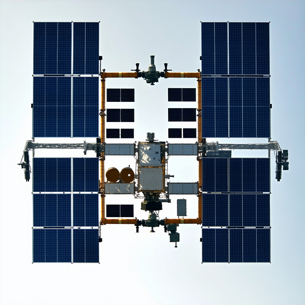 A Large Satellite With A Solar Panel On Its Side