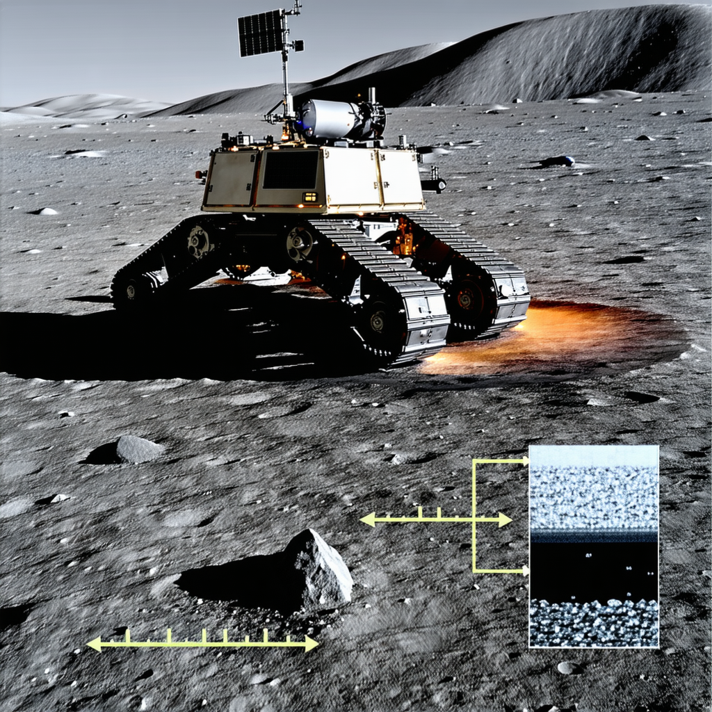 A Large Robotic Vehicle, Possibly A Tank, Driving Across A Rocky Terrain
