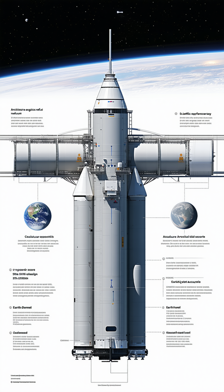 The Image Is A Poster That Features A Rocket Ship With A Space Shuttle On Top Of It