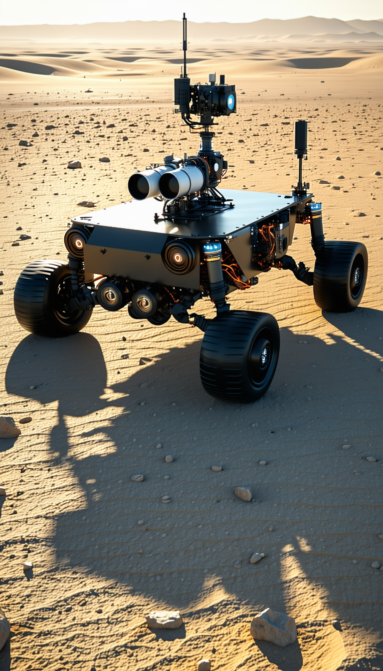 A Futuristic Robotic Vehicle With A Large Gun Mounted On Its Back