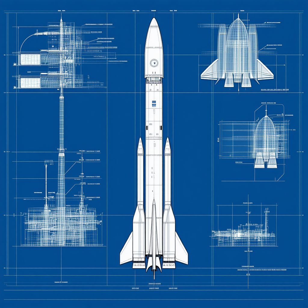 A Blue Diagram Of A Space Shuttle Is Displayed
