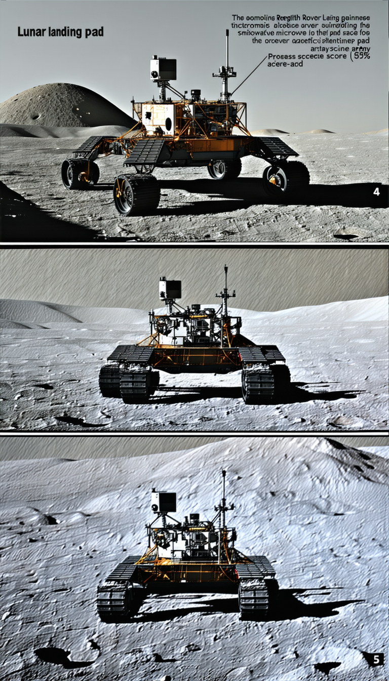 The Image Is A Collage Of Three Pictures Showing A Robotic Vehicle On A Sandy Surface