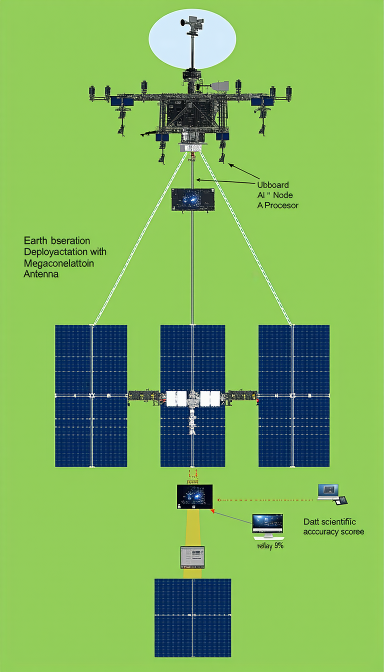 A Diagram Is Shown Of A Space Station With A Solar Panel On The Left Side