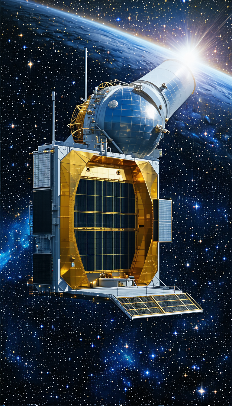 A Large Spacecraft Is Shown In A Space Scene
