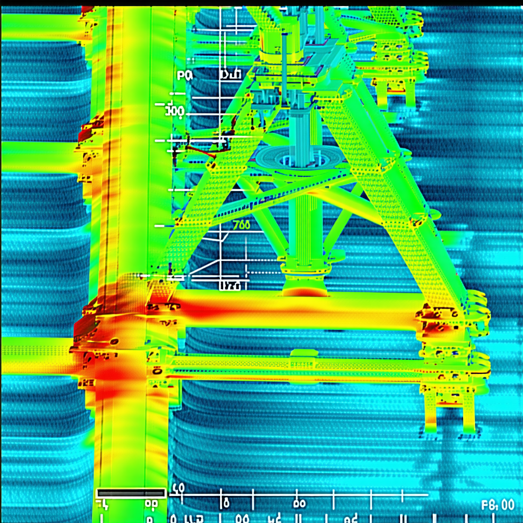 The Image Is A Close-up Of A Large Metal Structure, Possibly A Bridge Or A Building