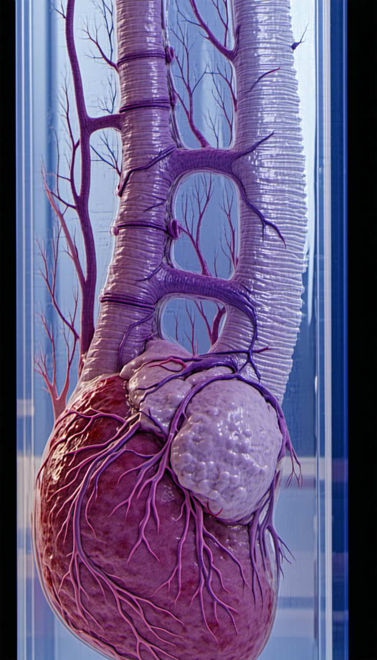 A Purple Heart With A Tree-like Structure Growing Out Of It