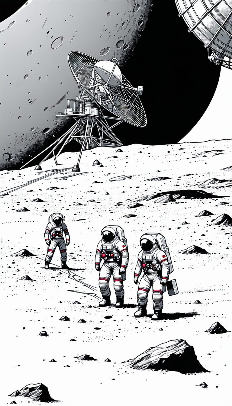 In The Image, There Are Three Astronauts Walking On The Moon