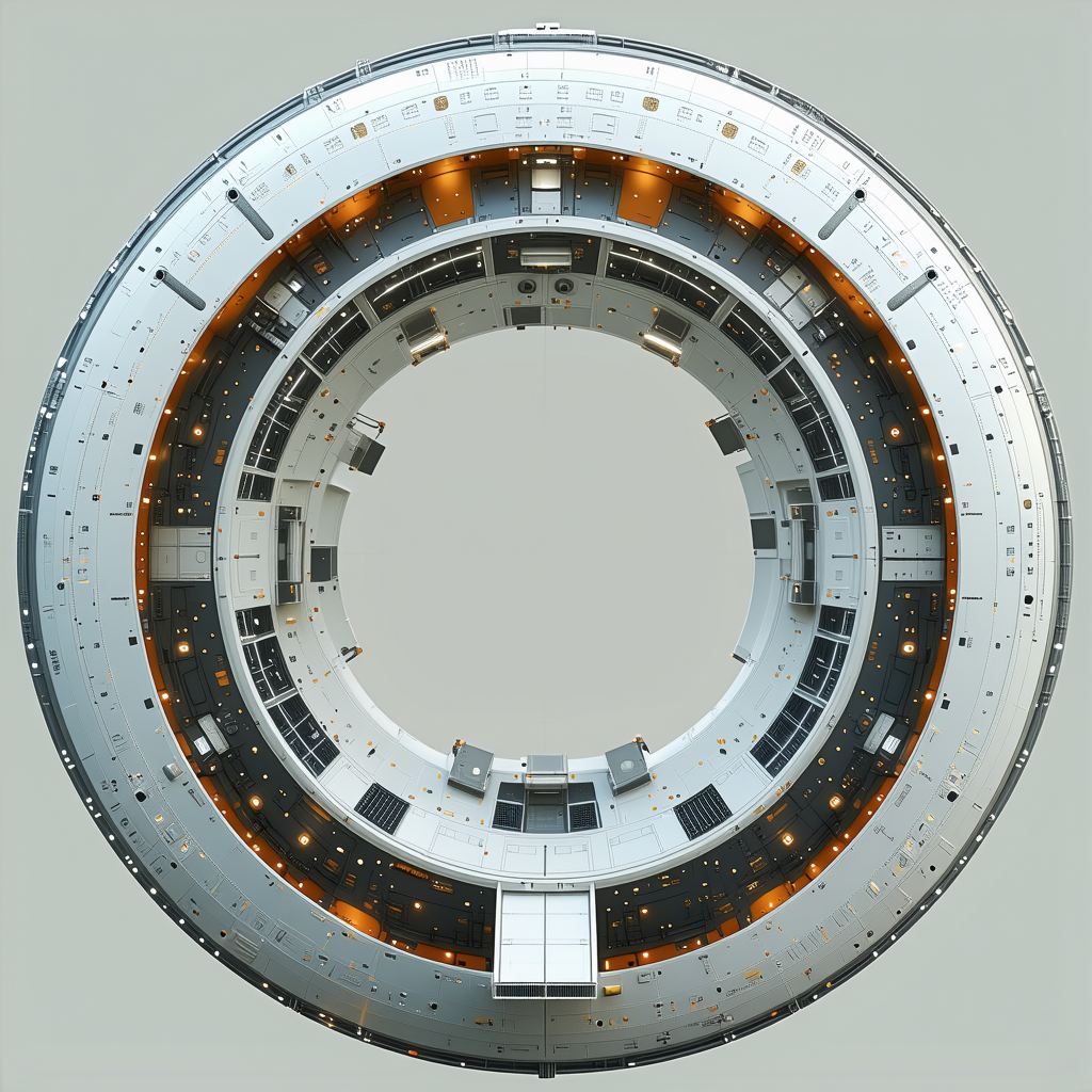 A Large, Round, White Structure With A Circular Opening In The Center