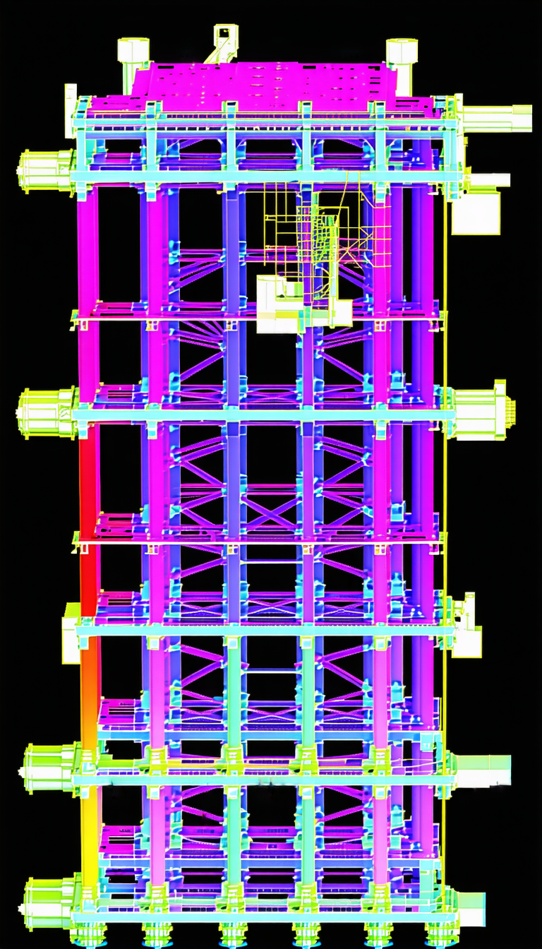 The Image Is A 3d Model Of A Building, Likely A Skyscraper, With A Large Number Of Windows