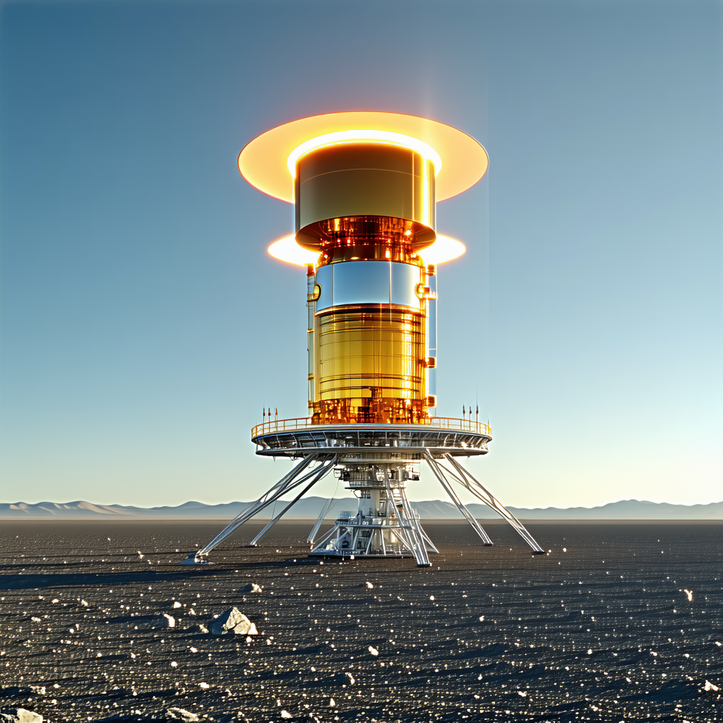 A Large, Yellow Structure With A Dome-shaped Top, Situated In A Desert-like Environment
