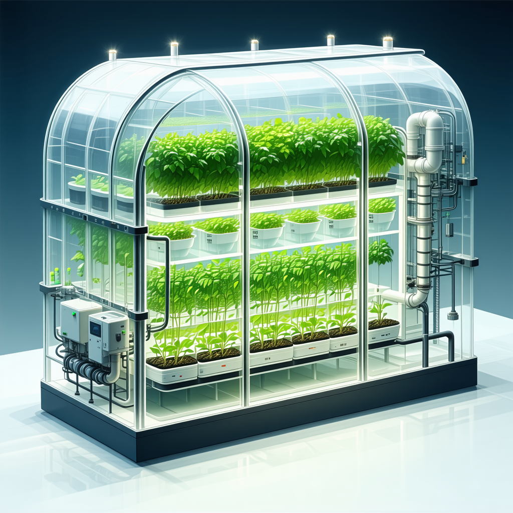 A Large, Well-lit Greenhouse Filled With A Variety Of Plants