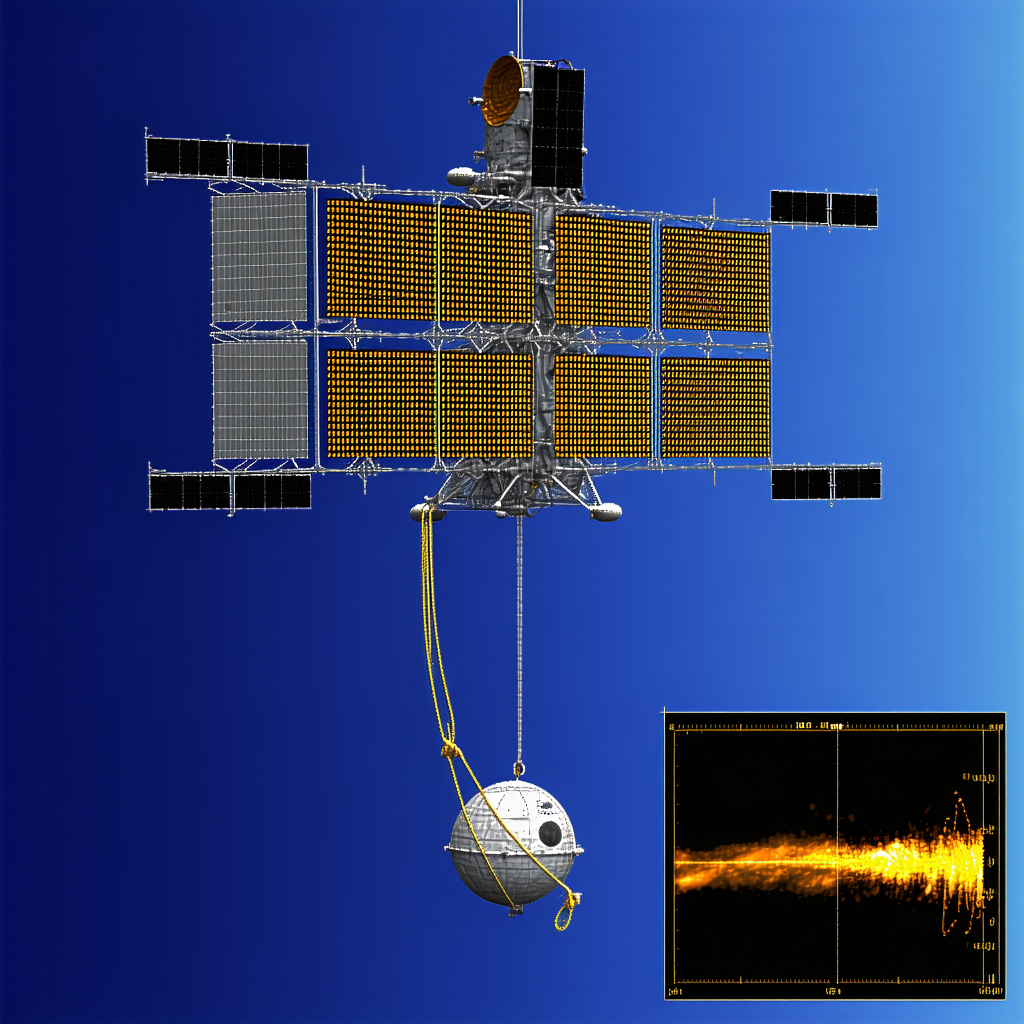 A Space Station Is Being Lifted Off The Ground By A Crane