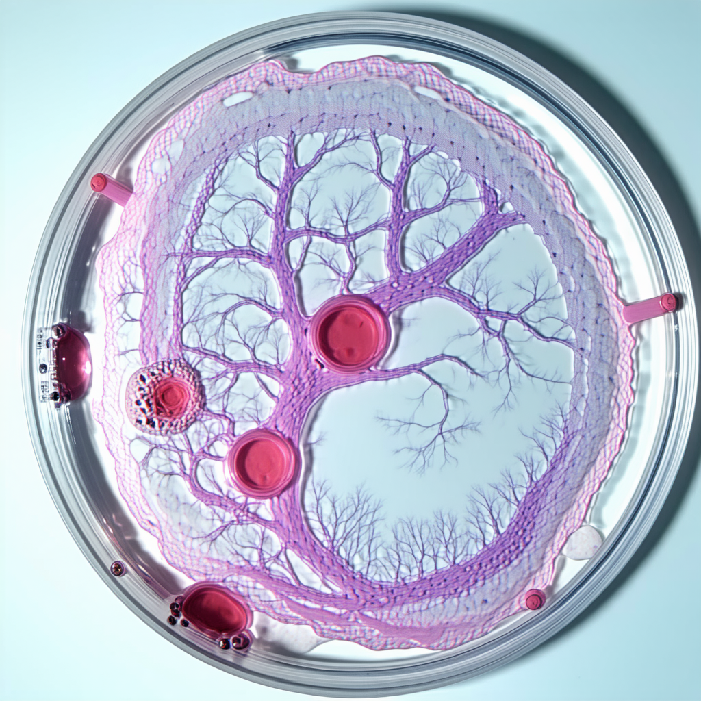 A Close-up View Of A Glass Slide With A Purple Background