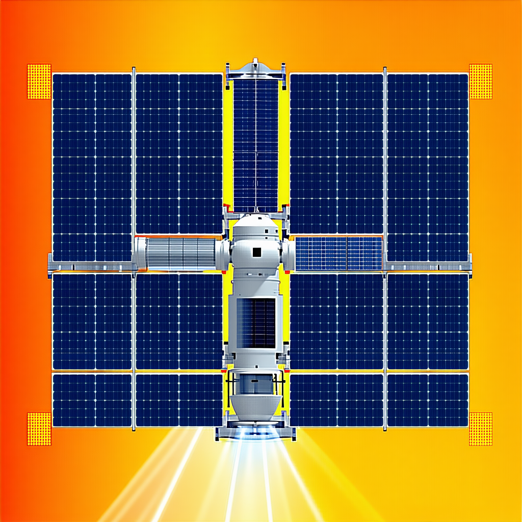 A Large, Futuristic Spacecraft With A Solar Panel On Its Side