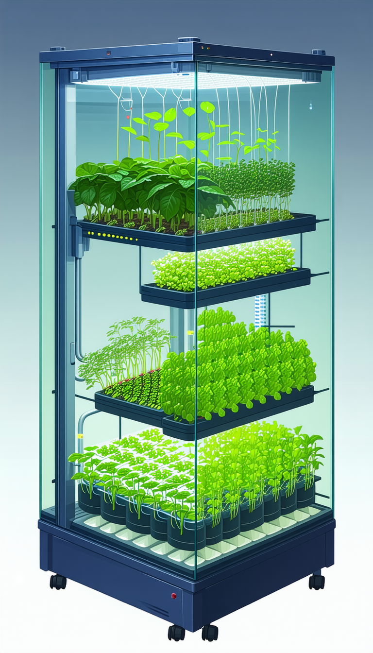 A Large Glass Case Filled With Various Plants