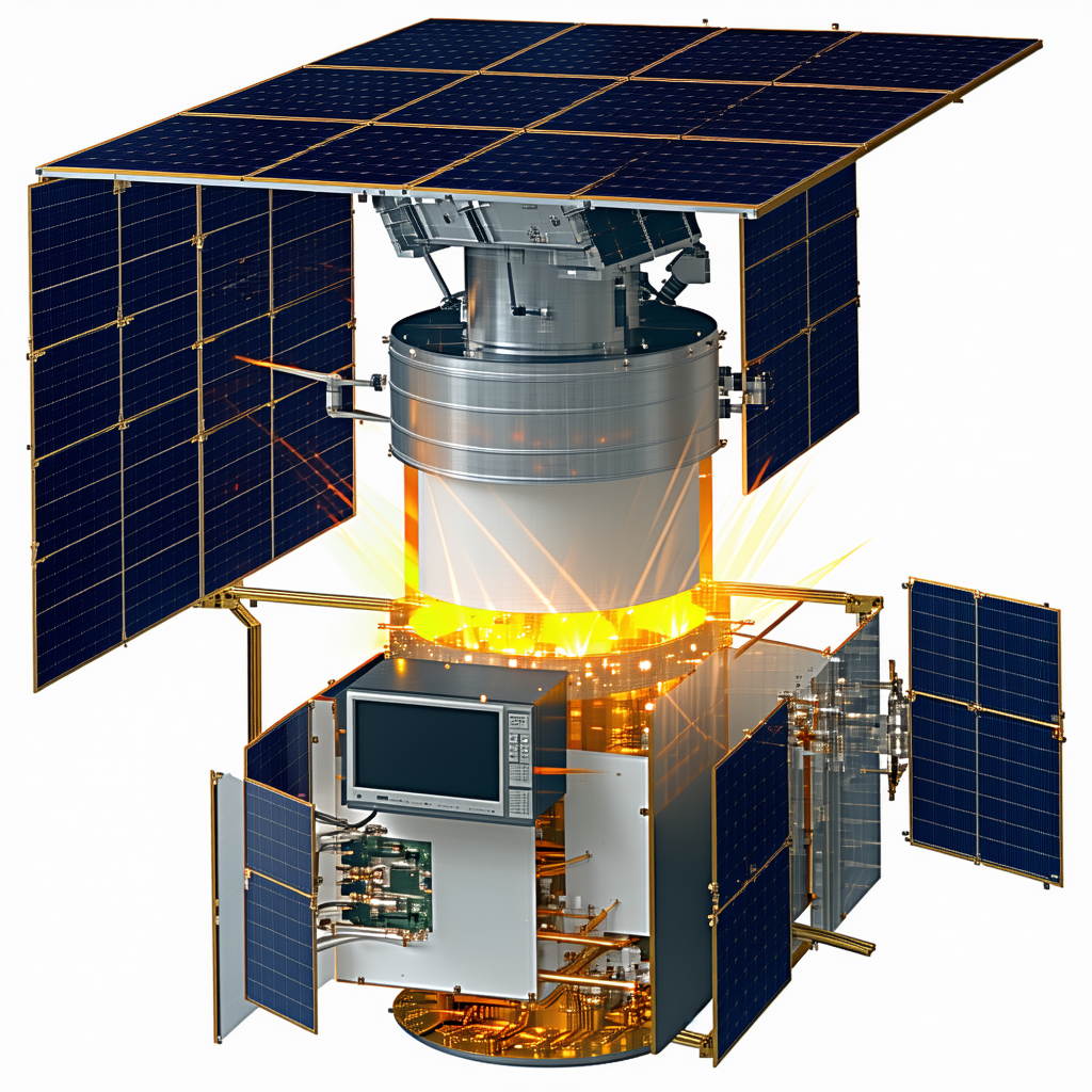 A Large Satellite Is Shown In A Close-up View