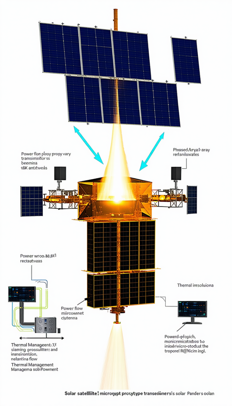 The Image Is A Diagram Of A Spacecraft, Showing The Various Components And Their Functions