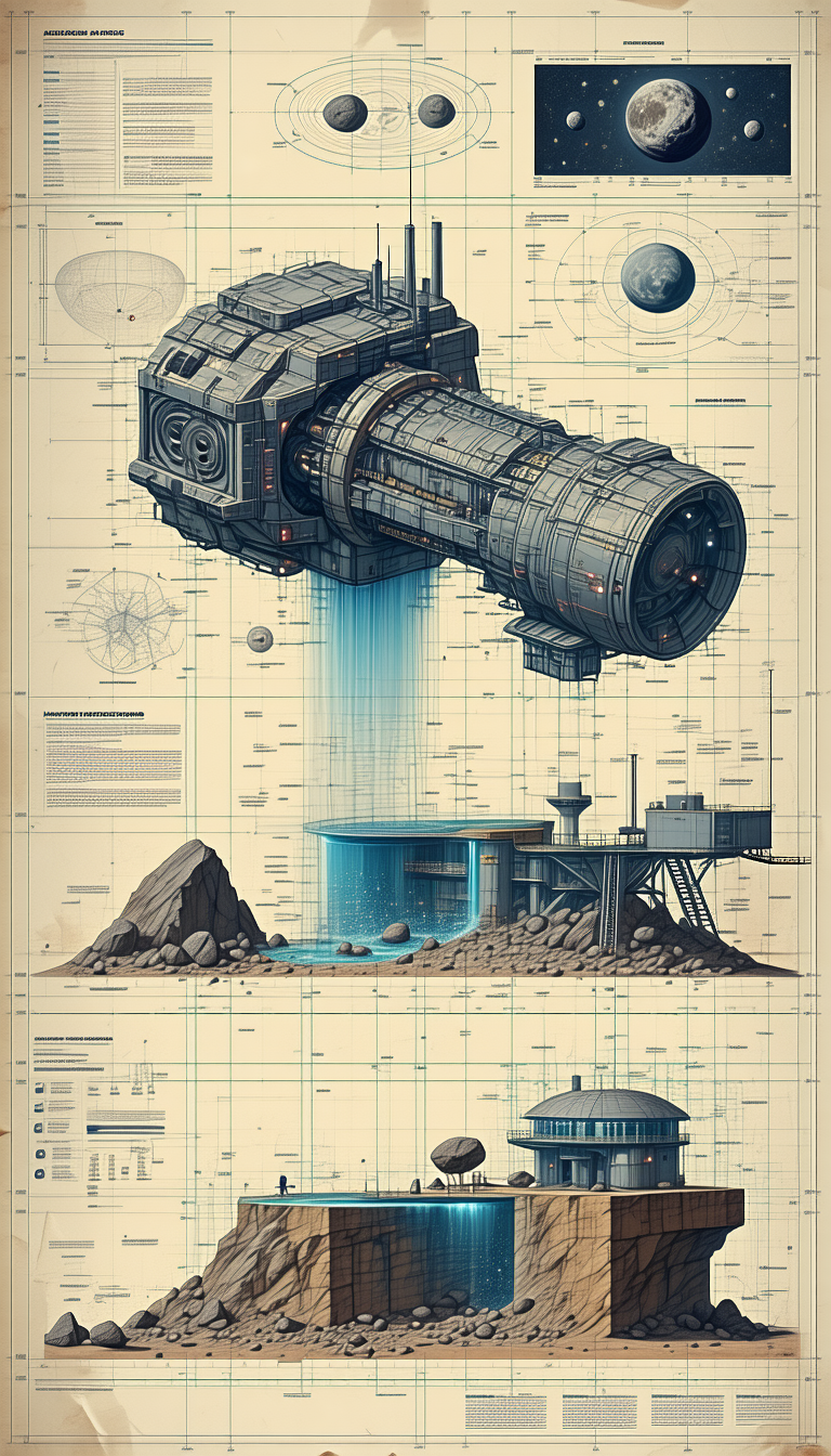 large, futuristic spacecraft shown detailed