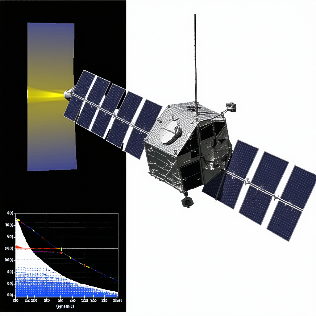 A Satellite In Space, With A Large Antenna On The Side