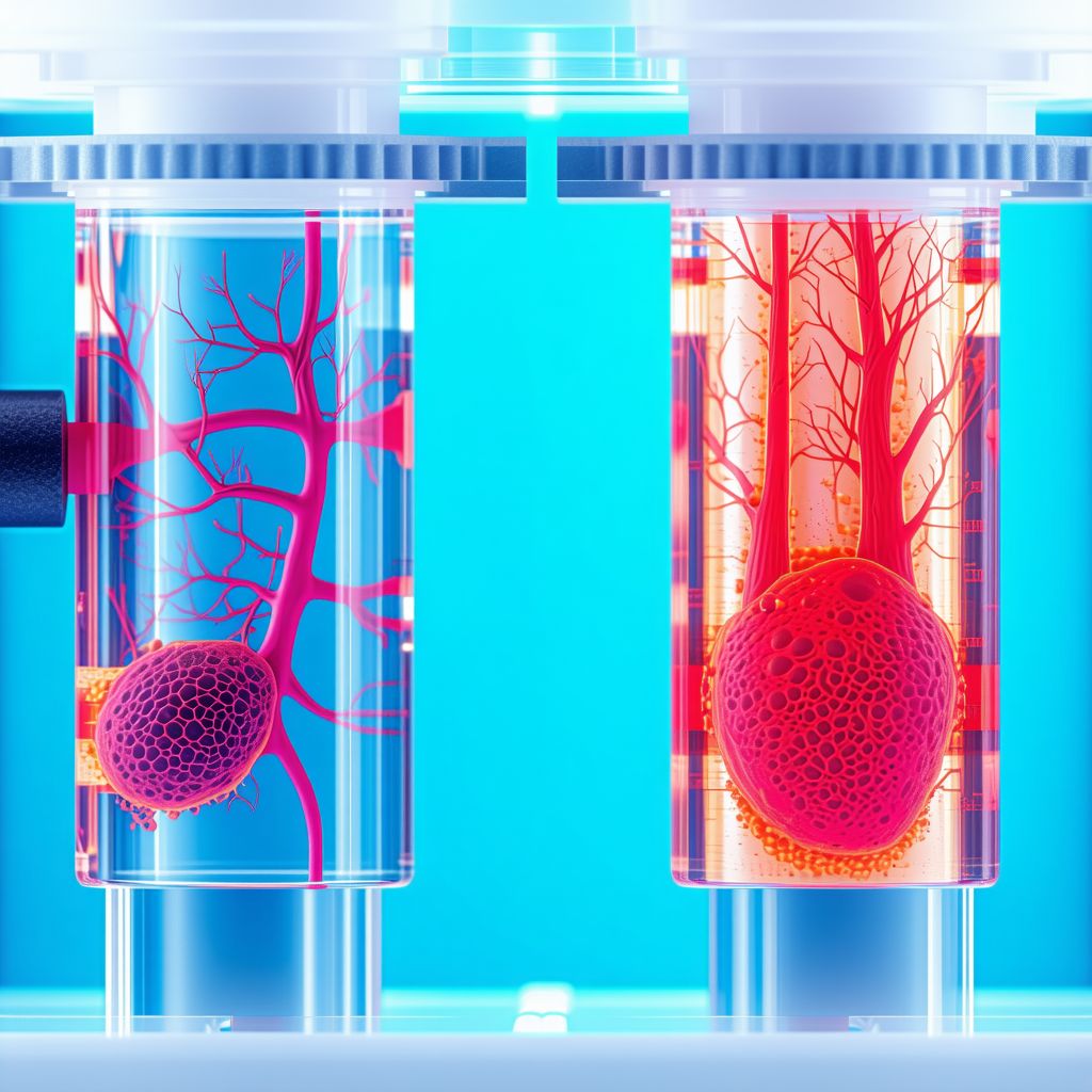 Two Glass Vials Filled With Red And Orange Liquid