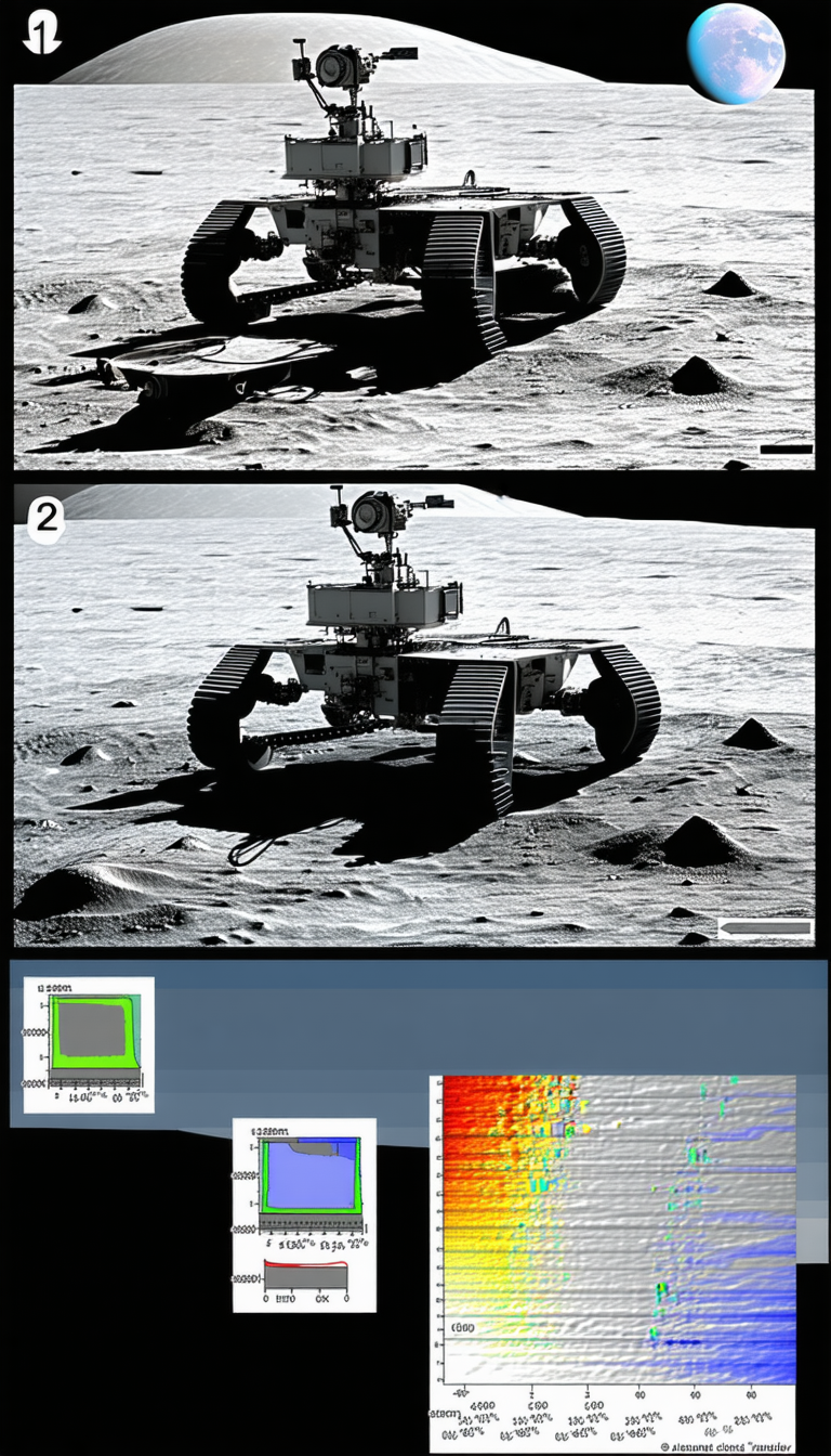 The Image Is A Split Screen Display Of A Robotic Vehicle On A Dirt Surface