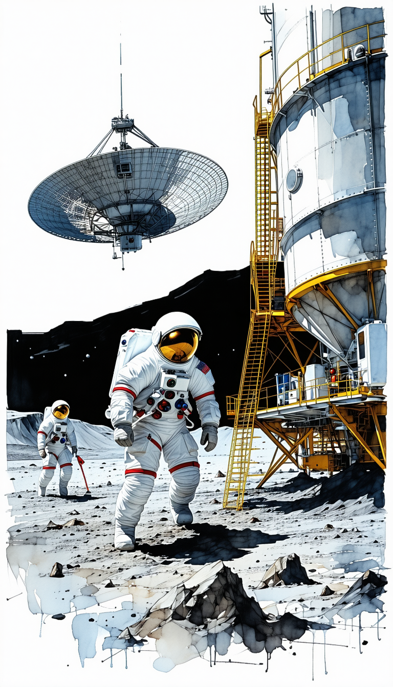 In The Image, There Are Two Astronauts Walking On The Moon