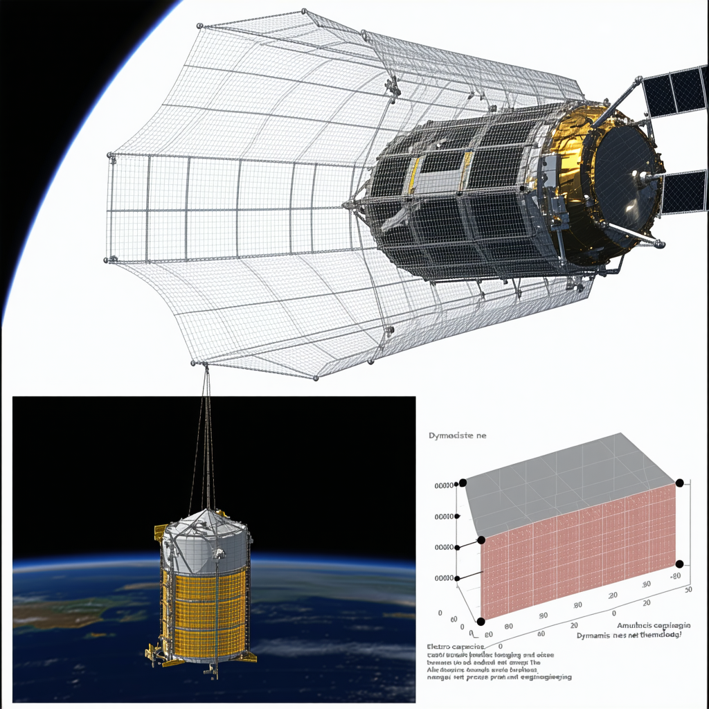A Space Station, Which Is A Large Satellite, Floating In The Sky