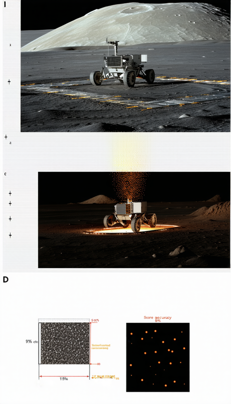 A Rover On A Martian Surface, With A Bright Light Illuminating The Area