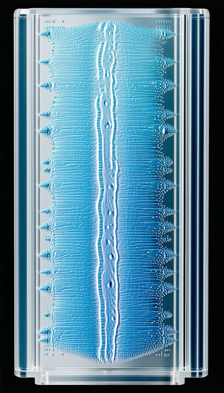 A Blue And White Striped Object, Possibly A Piece Of Art Or A Decoration, With A Blue Background