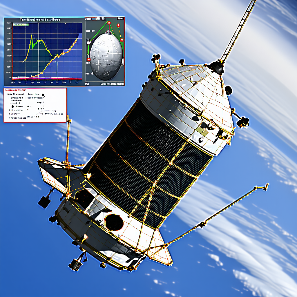 A Space Shuttle, Which Is A Large Satellite, Flying Through The Sky