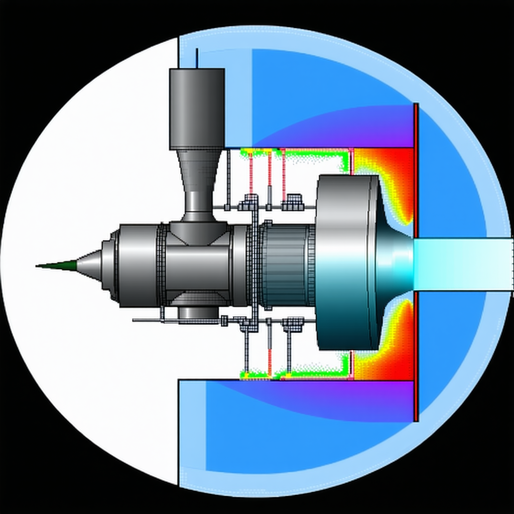 A Large Turbine Engine Is Shown In A 3d Image