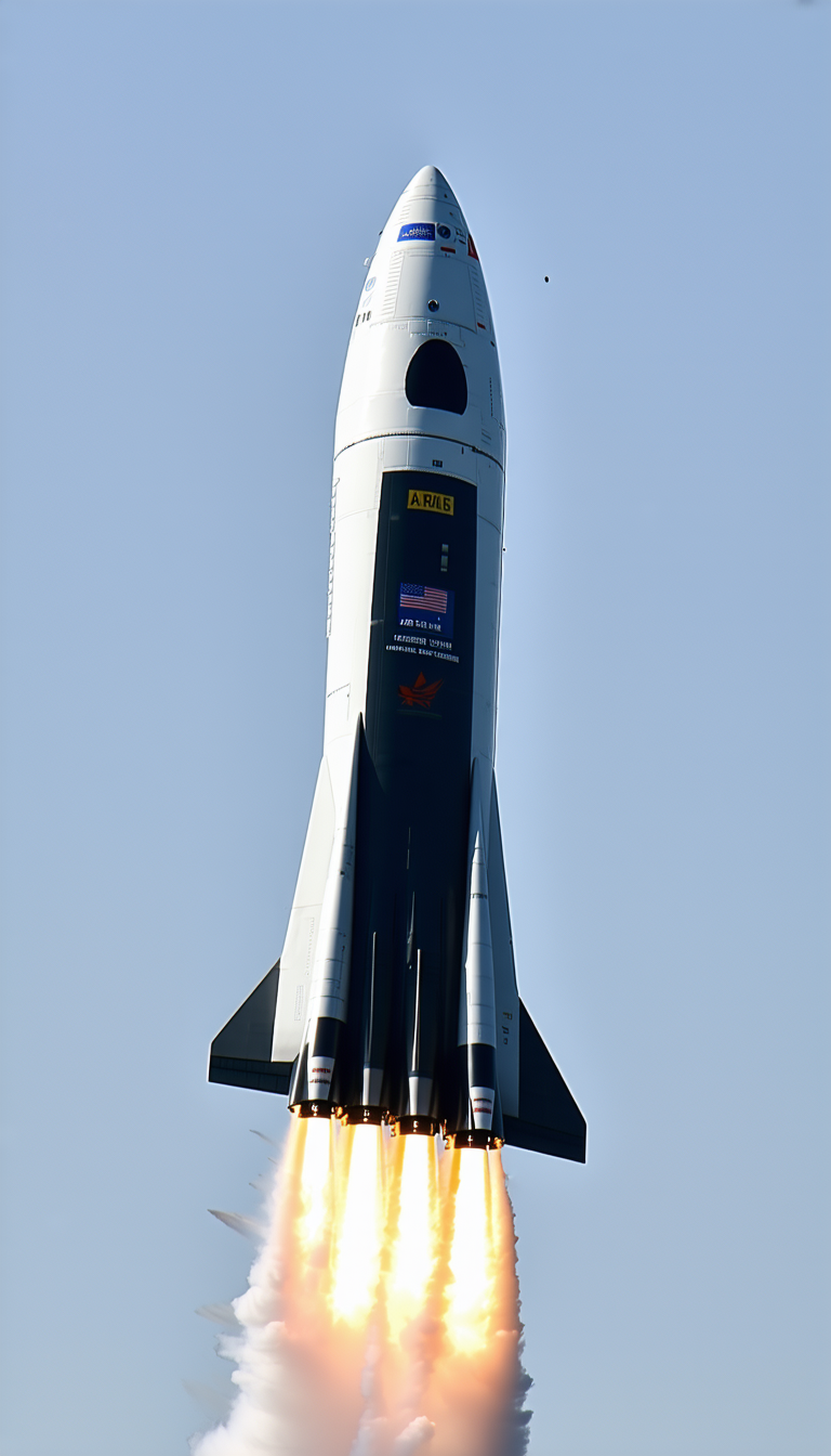 A Rocket Is Flying Through The Sky, With Its Engine On Fire