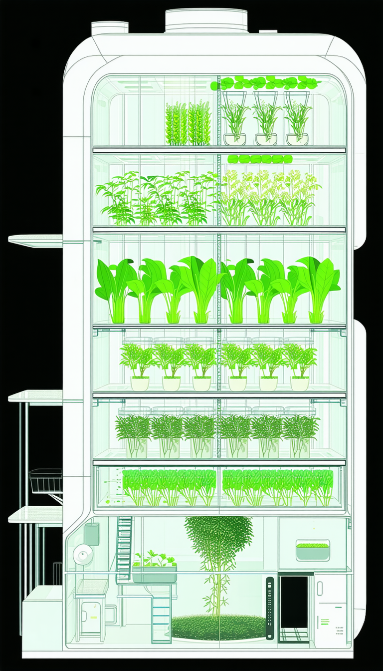 The Image Is A Black And White Drawing Of A Greenhouse Filled With Various Plants
