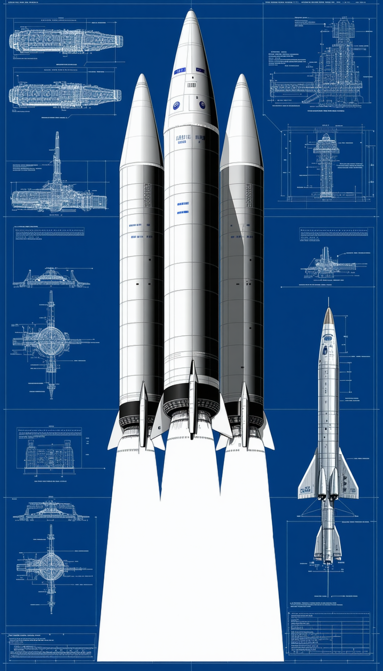 A Space Shuttle Is Shown In A Blue And White Drawing, With A Smaller Space Shuttle Next To It