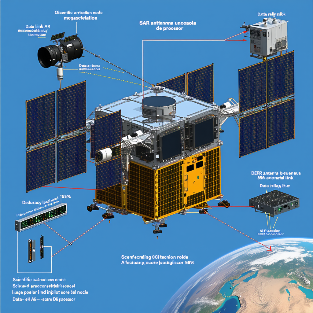 The Image Is A Diagram Of A Spacecraft, Showing Its Various Components And Their Functions