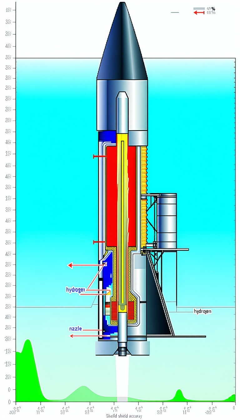 A Large, Blue, And White Rocket Is Shown In A Diagram