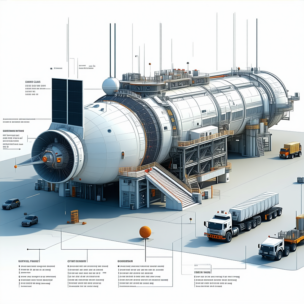 The Image Is A Detailed Illustration Of A Large Industrial Facility, Likely A Factory Or A Refinery