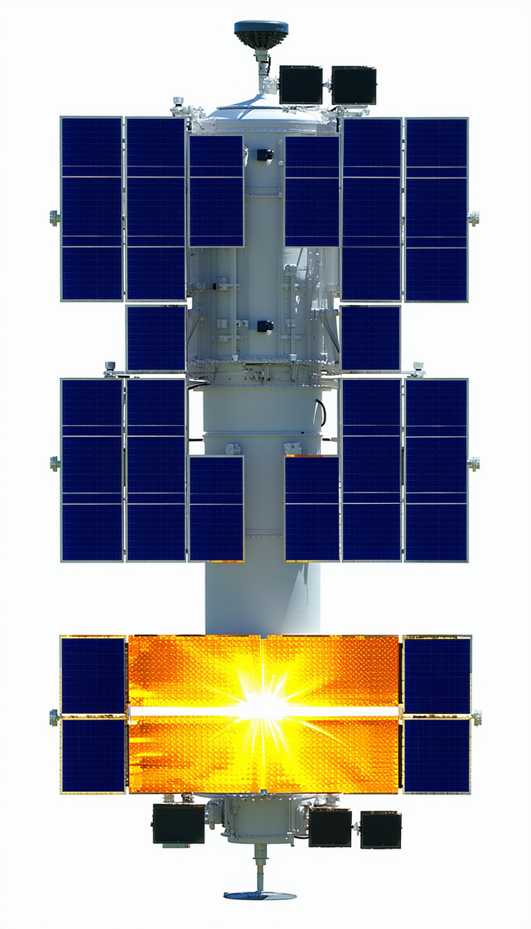 A Large, White Structure With A Solar Panel On Top