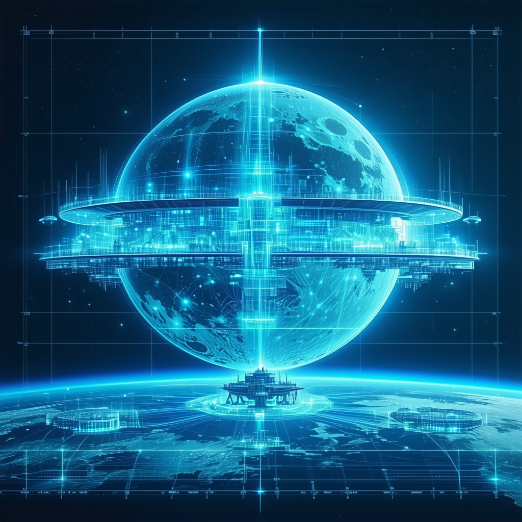 A Futuristic Space Station Floating In The Air