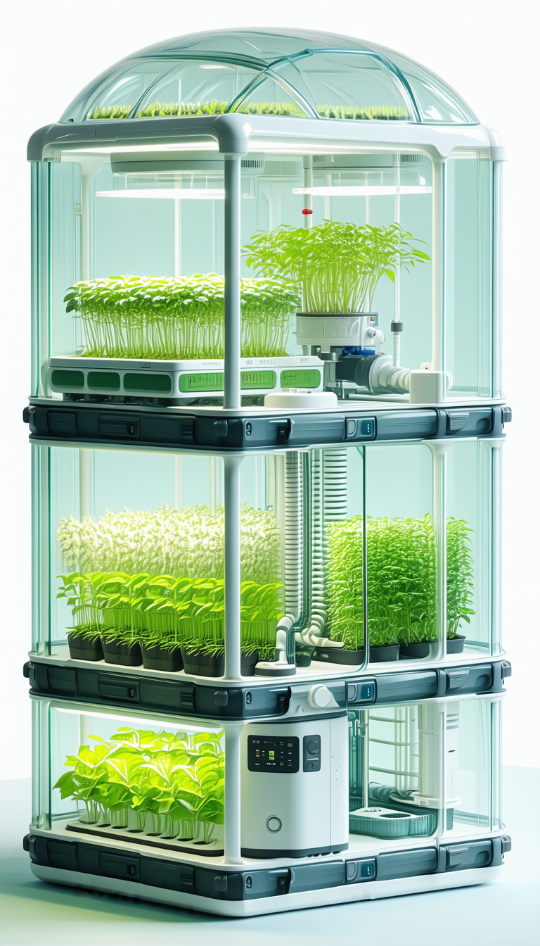 A Large, Multi-layered Greenhouse Filled With Various Plants
