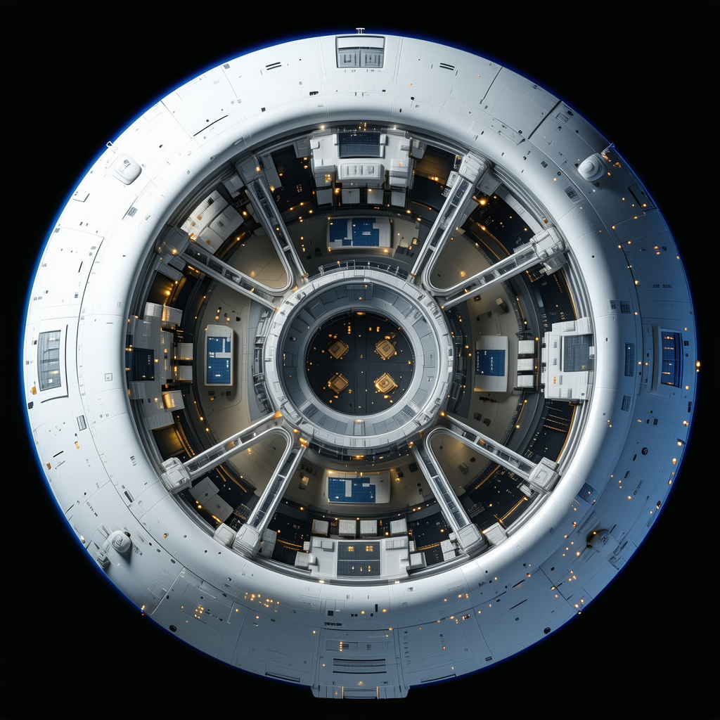 close-up space station