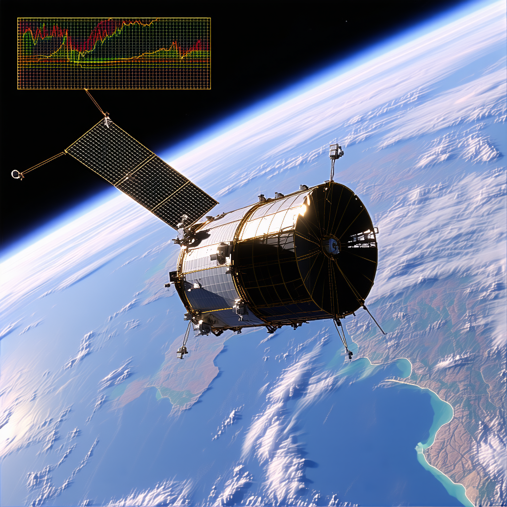 spacecraft flying through sky